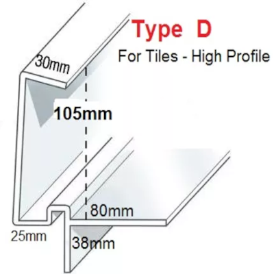 DF-Continuous Tile Dry Verge D Type High Profile Black 5m
