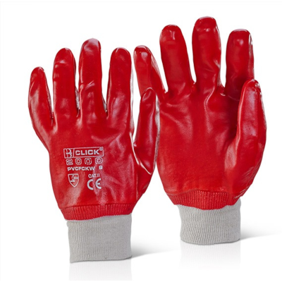 PP-PVC Knitwrist Gloves Red