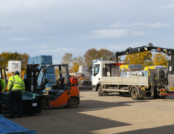 Yard with Vehicles